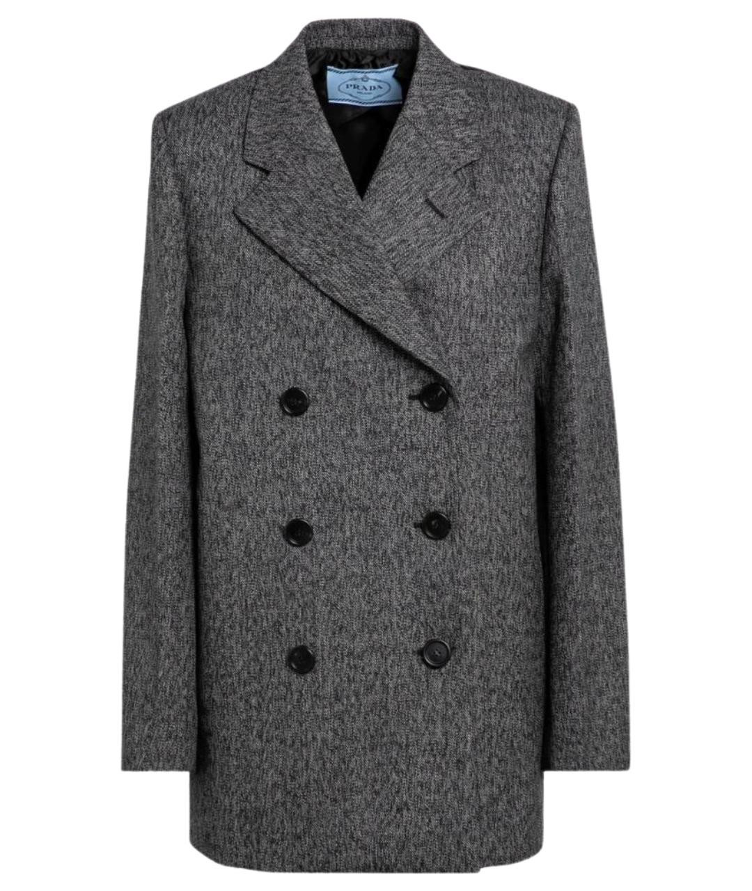 PRADA Серый шерстяной жакет/пиджак, фото 1