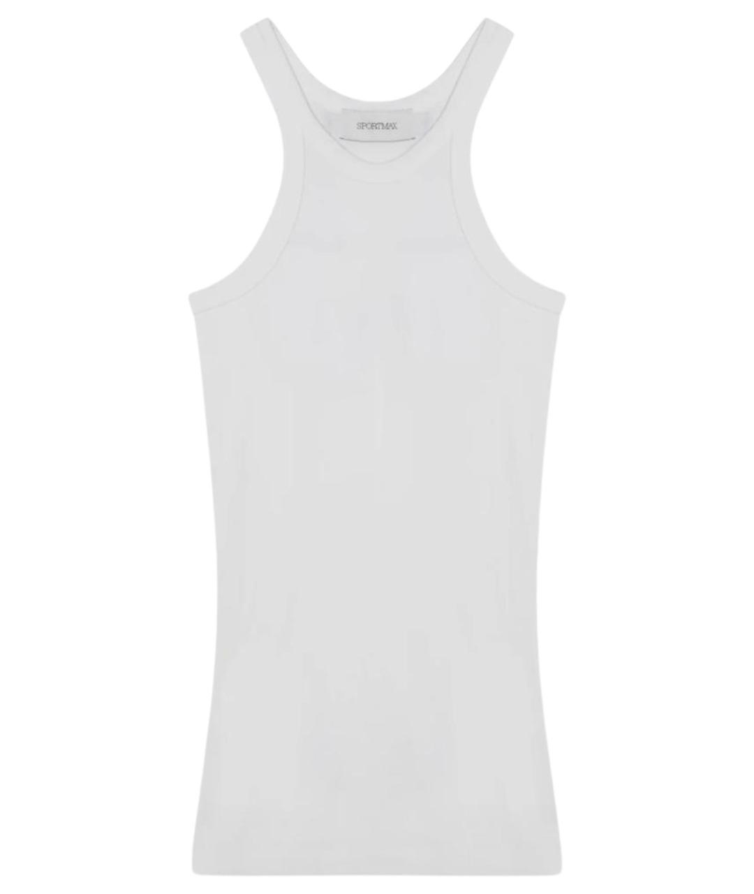 SPORTMAX Белая хлопковая майка, фото 1