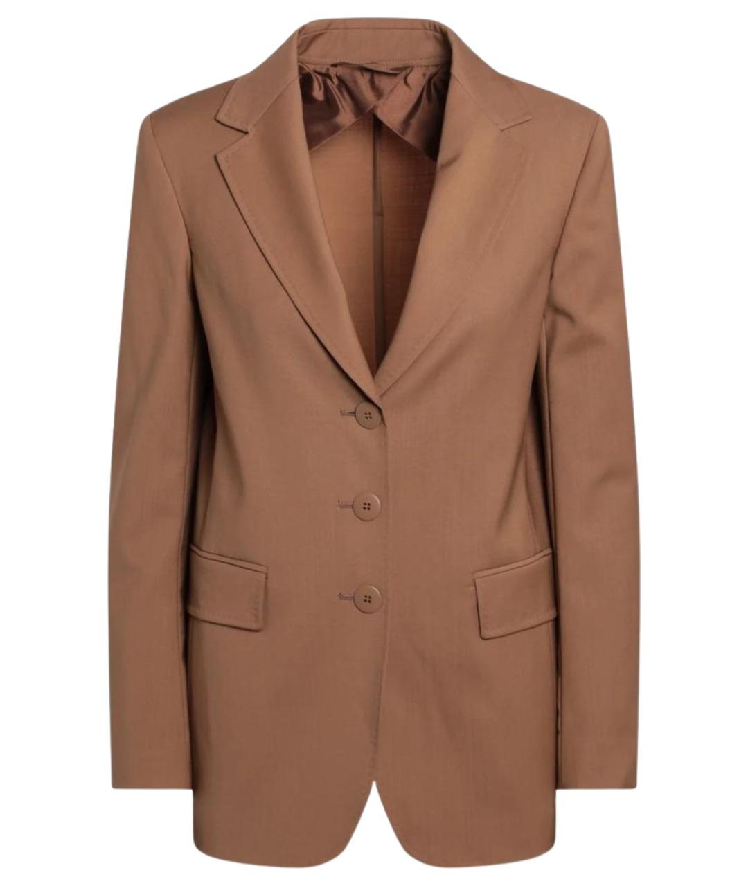 MAX MARA STUDIO Коричневый шерстяной жакет/пиджак, фото 1