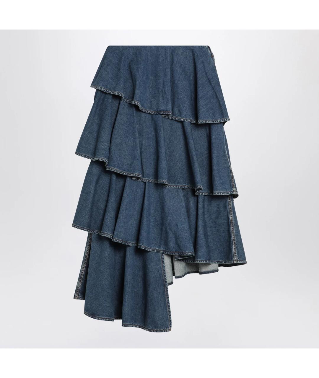 ALAIA Синяя хлопковая юбка миди, фото 3