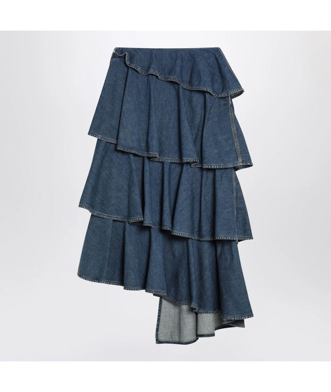 ALAIA Синяя хлопковая юбка миди, фото 2