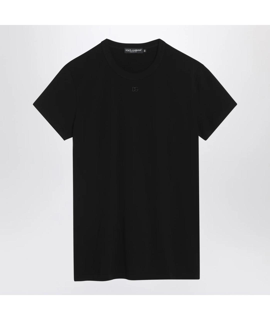 DOLCE&GABBANA Черная хлопковая футболка, фото 3