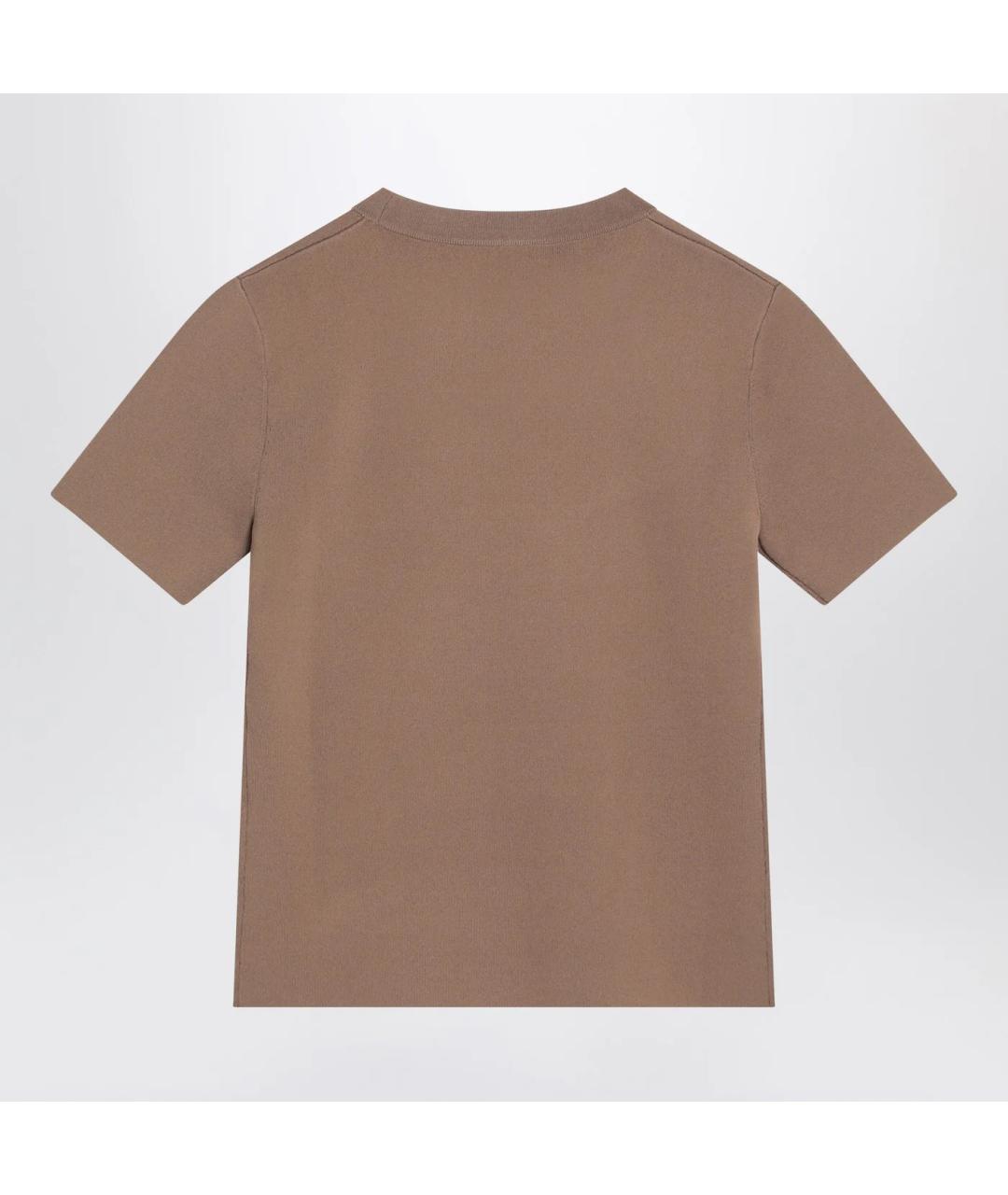 MAX MARA Коричневая вискозная футболка, фото 2