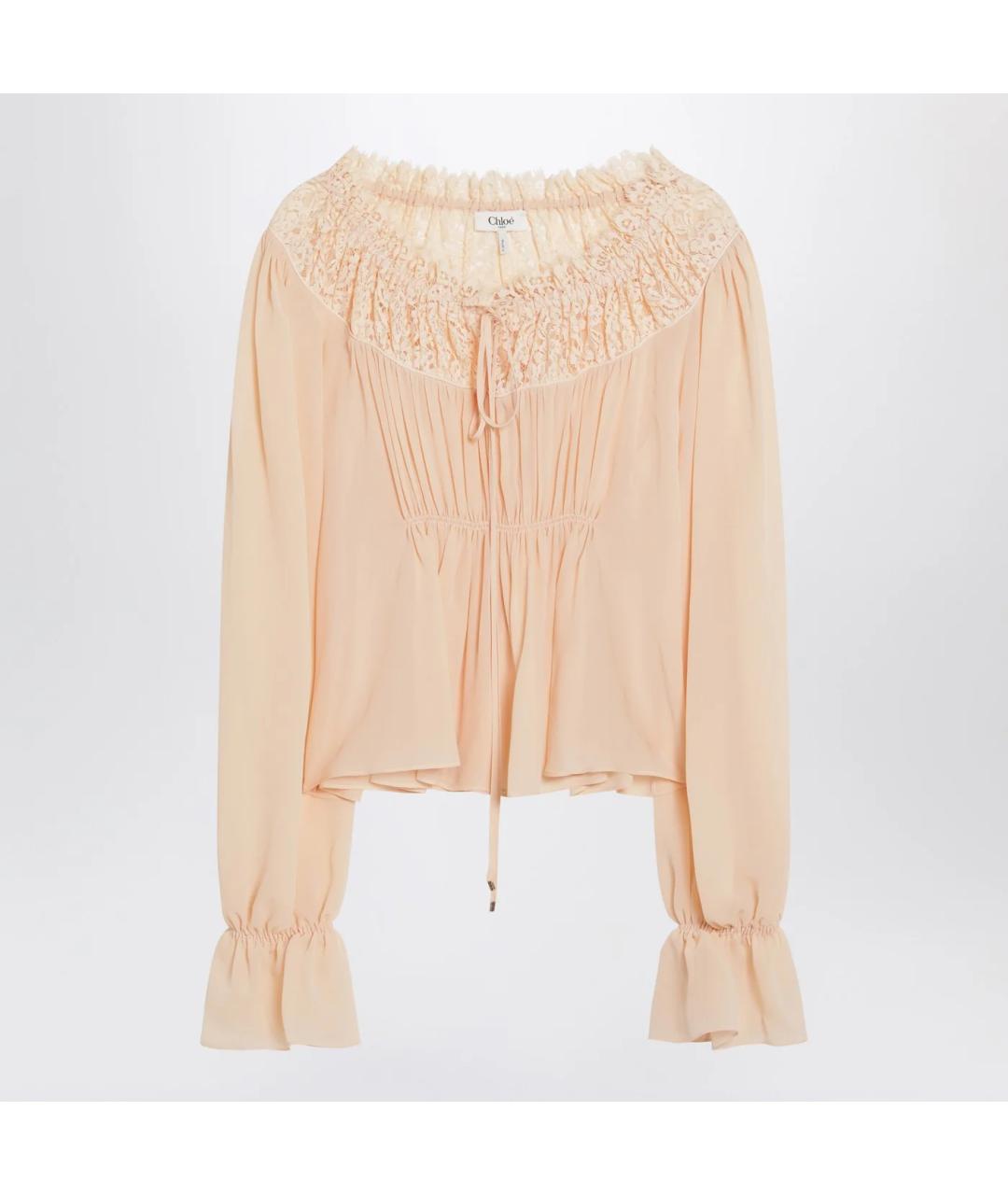 CHLOE Розовая шелковая рубашка, фото 3