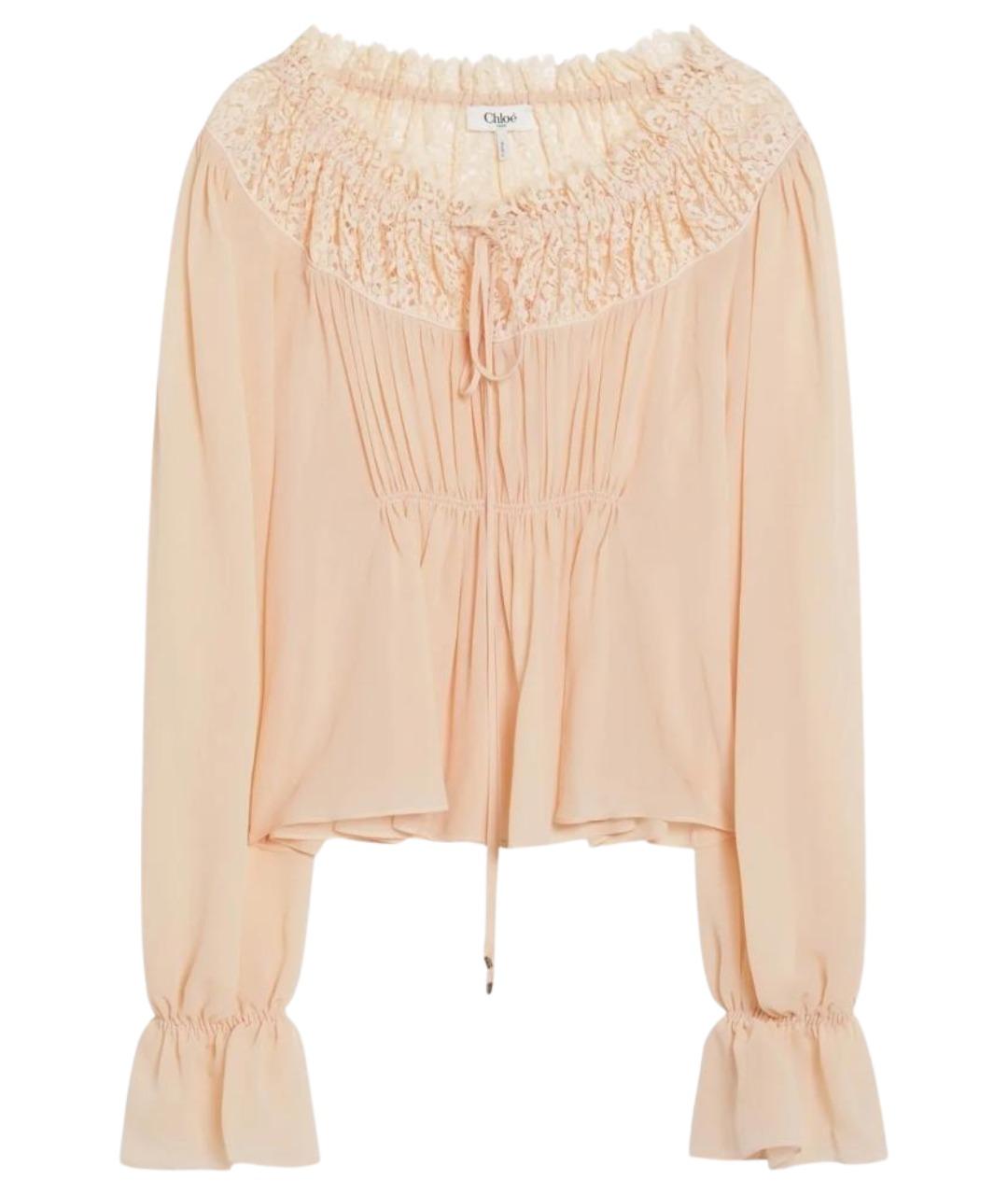 CHLOE Розовая шелковая рубашка, фото 1