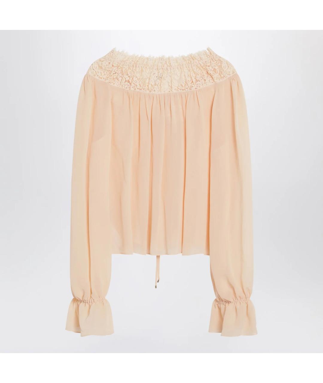 CHLOE Розовая шелковая рубашка, фото 2