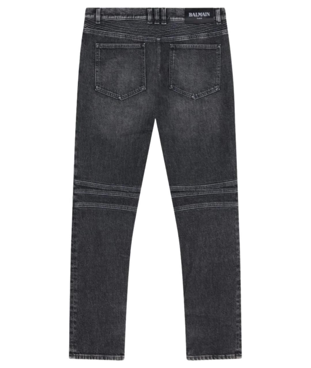 BALMAIN Серые хлопковые прямые джинсы, фото 2