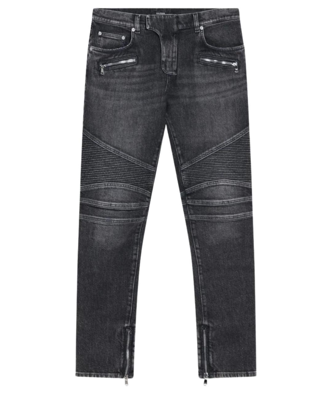 BALMAIN Серые хлопковые прямые джинсы, фото 1