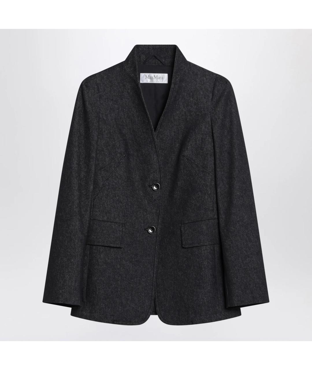 MAX MARA Темно-синий хлопковый жакет/пиджак, фото 3