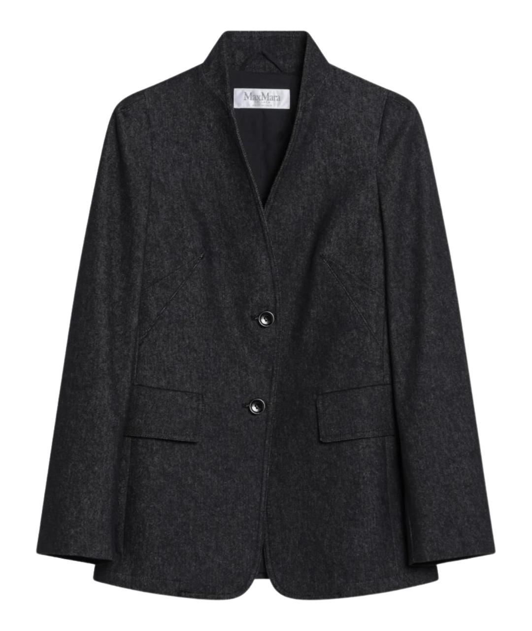 MAX MARA Темно-синий хлопковый жакет/пиджак, фото 1