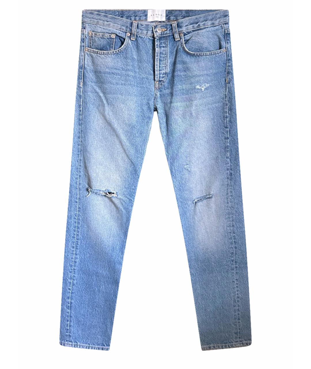 SANDRO Синие хлопковые прямые джинсы, фото 1