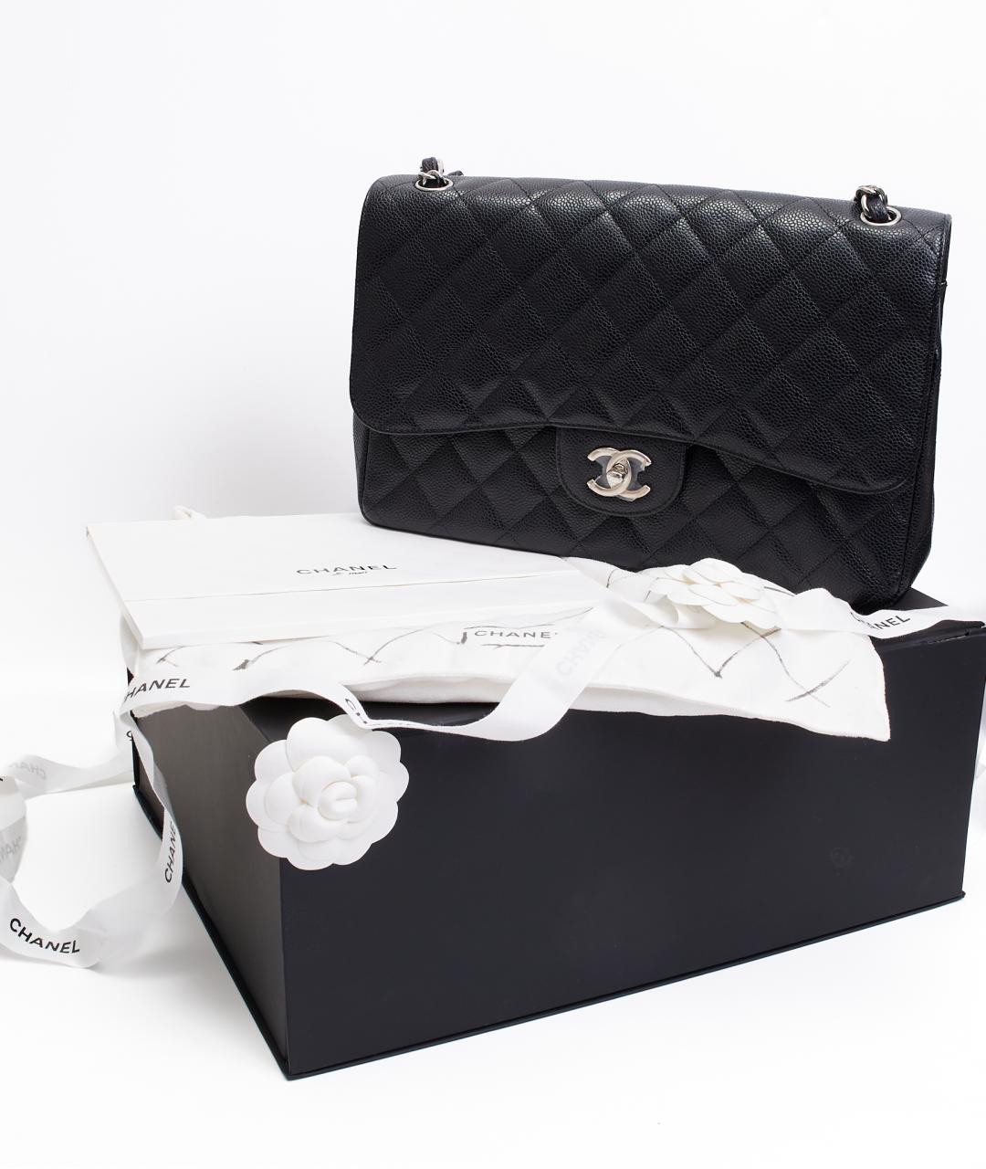 CHANEL Черная кожаная сумка через плечо, фото 9