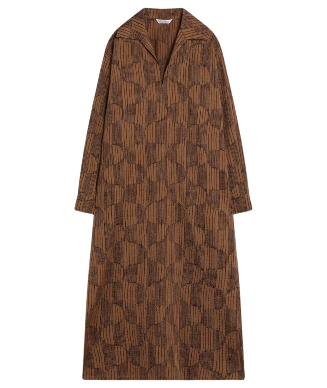 MAX MARA Коричневое хлопковое повседневное платье, фото 1