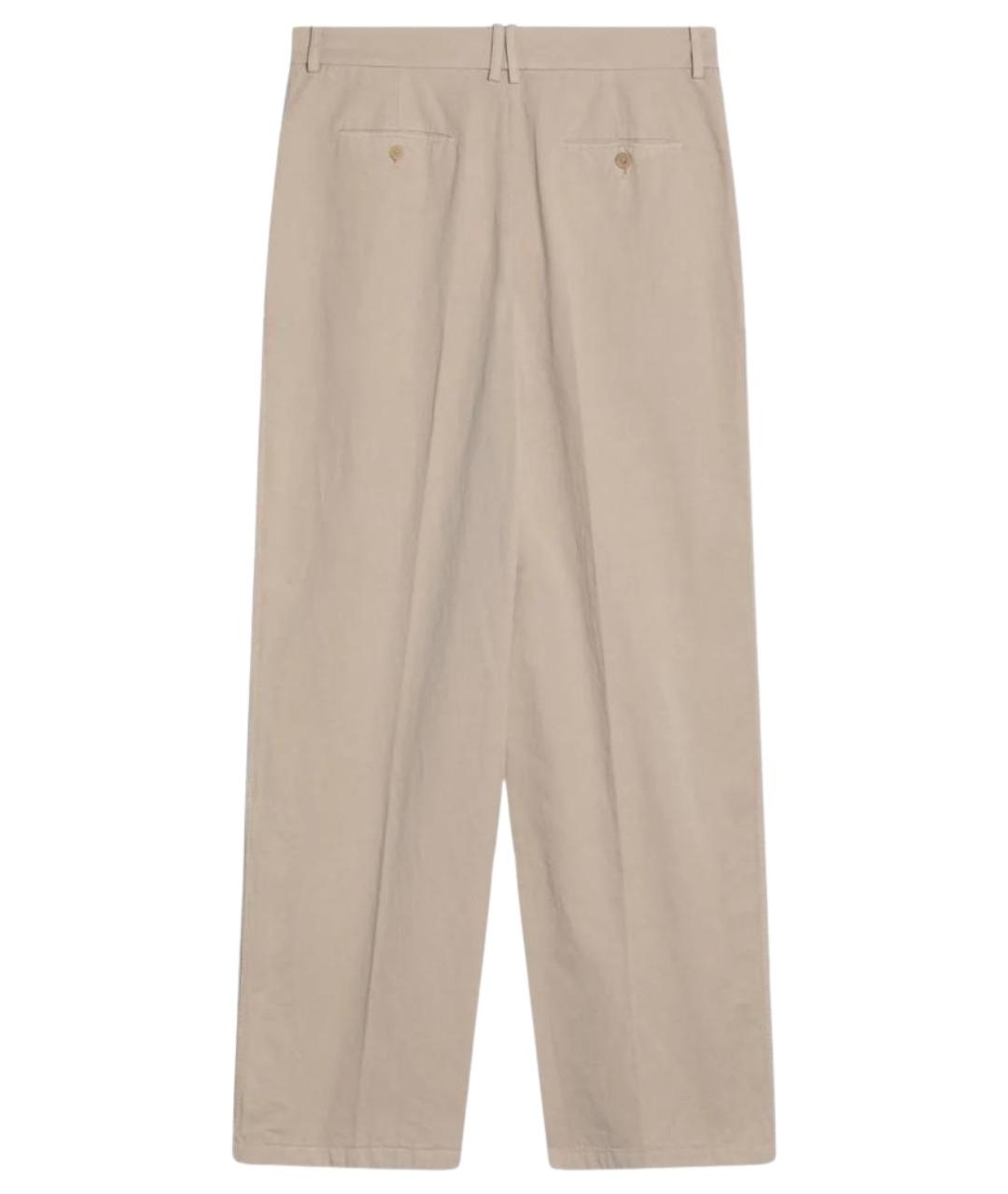 THE ROW Бежевые хлопковые прямые брюки, фото 2