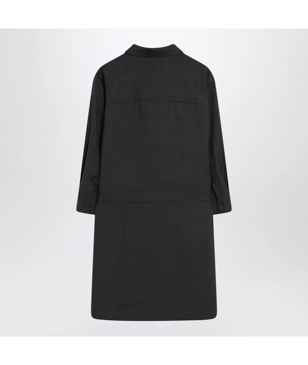 GUCCI Серое шерстяное повседневное платье, фото 2