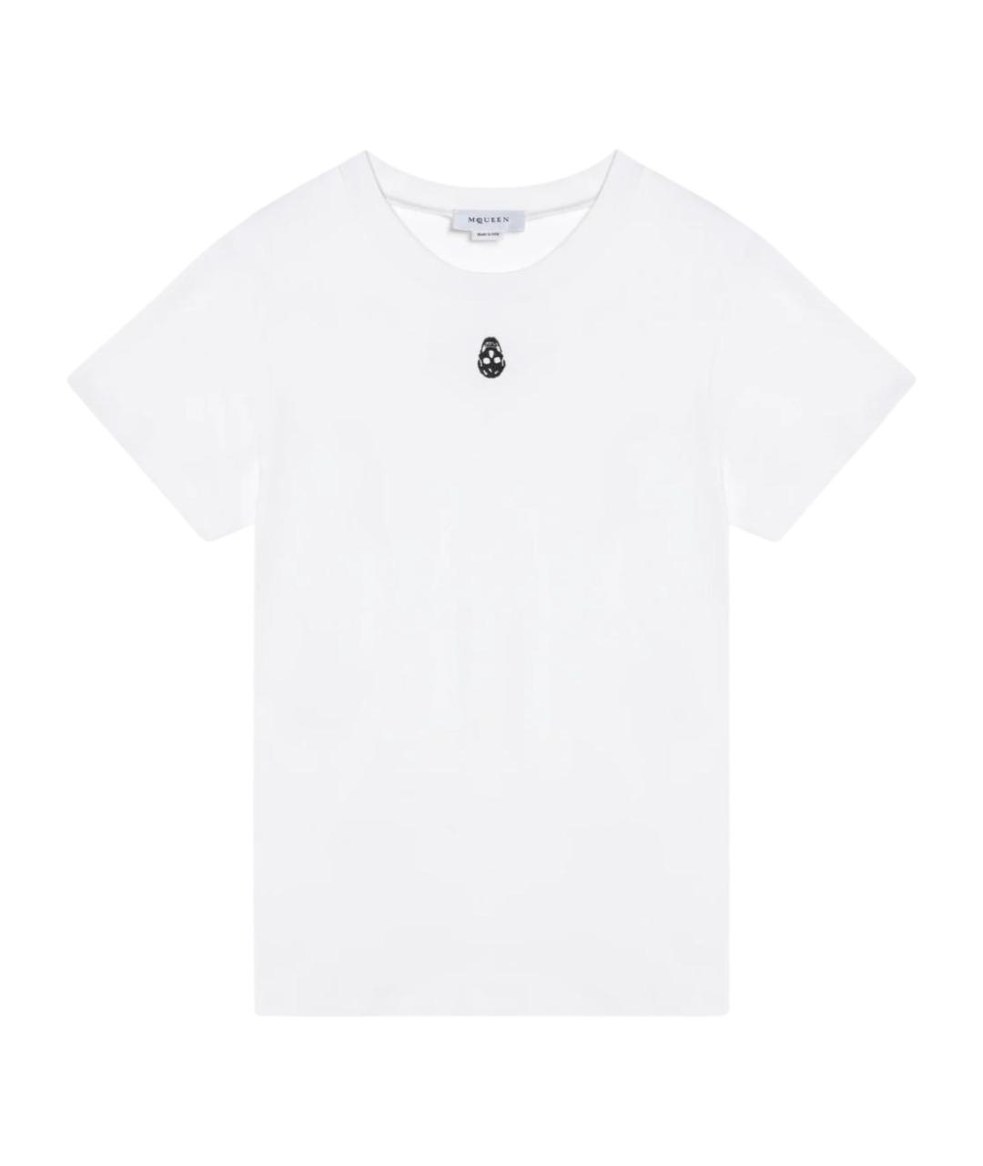 ALEXANDER MCQUEEN Белая хлопковая футболка, фото 1