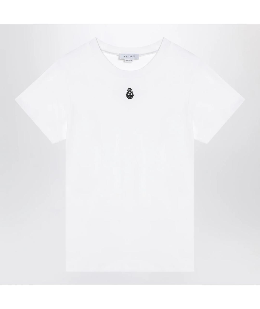 ALEXANDER MCQUEEN Белая хлопковая футболка, фото 3