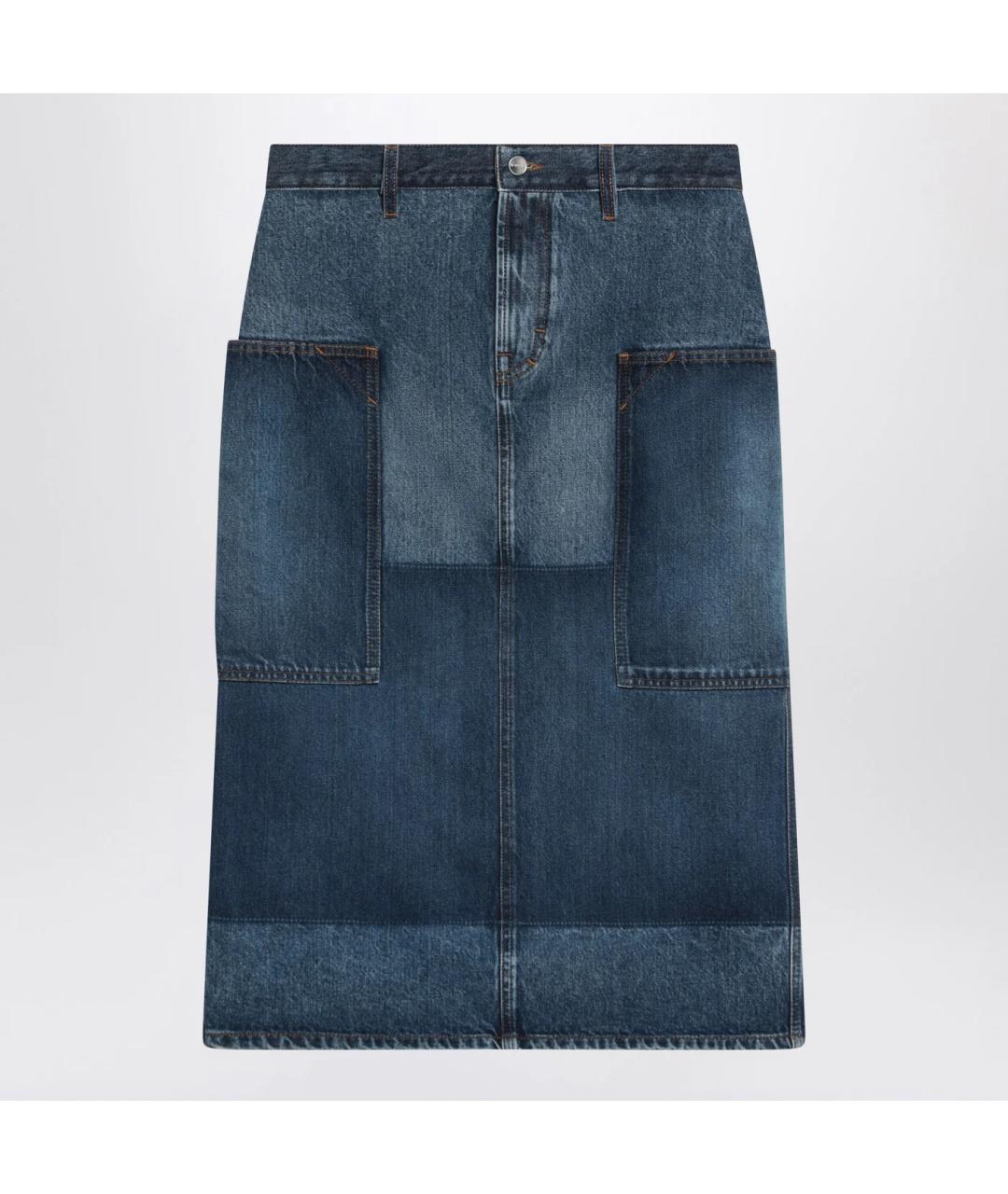 GUCCI Синяя хлопковая юбка миди, фото 3