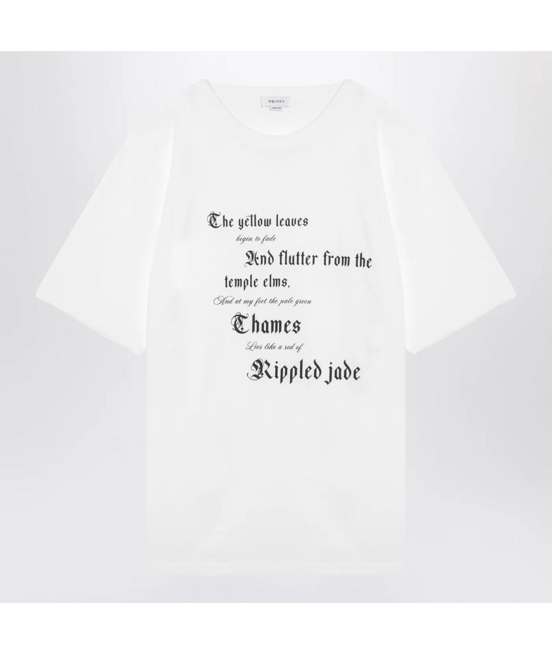 ALEXANDER MCQUEEN Белая хлопковая футболка, фото 3