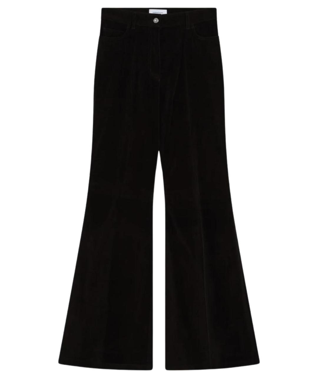 FERRAGAMO Коричневые хлопковые прямые брюки, фото 1