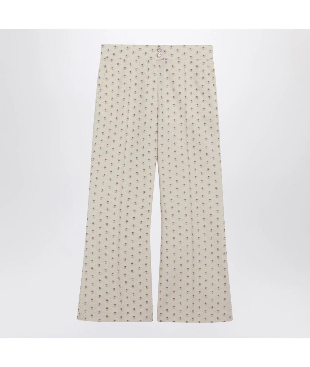 VALENTINO Бежевые хлопковые прямые брюки, фото 3