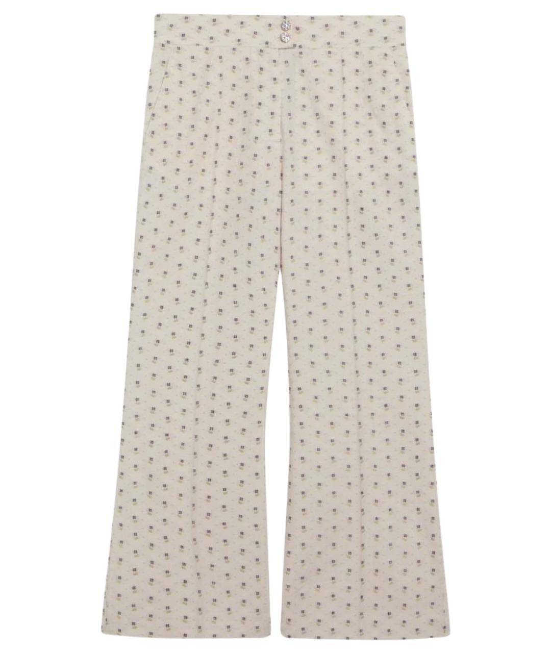 VALENTINO Бежевые хлопковые прямые брюки, фото 1