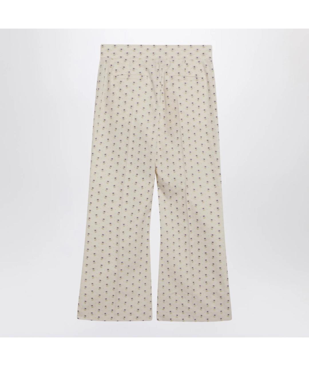 VALENTINO Бежевые хлопковые прямые брюки, фото 2