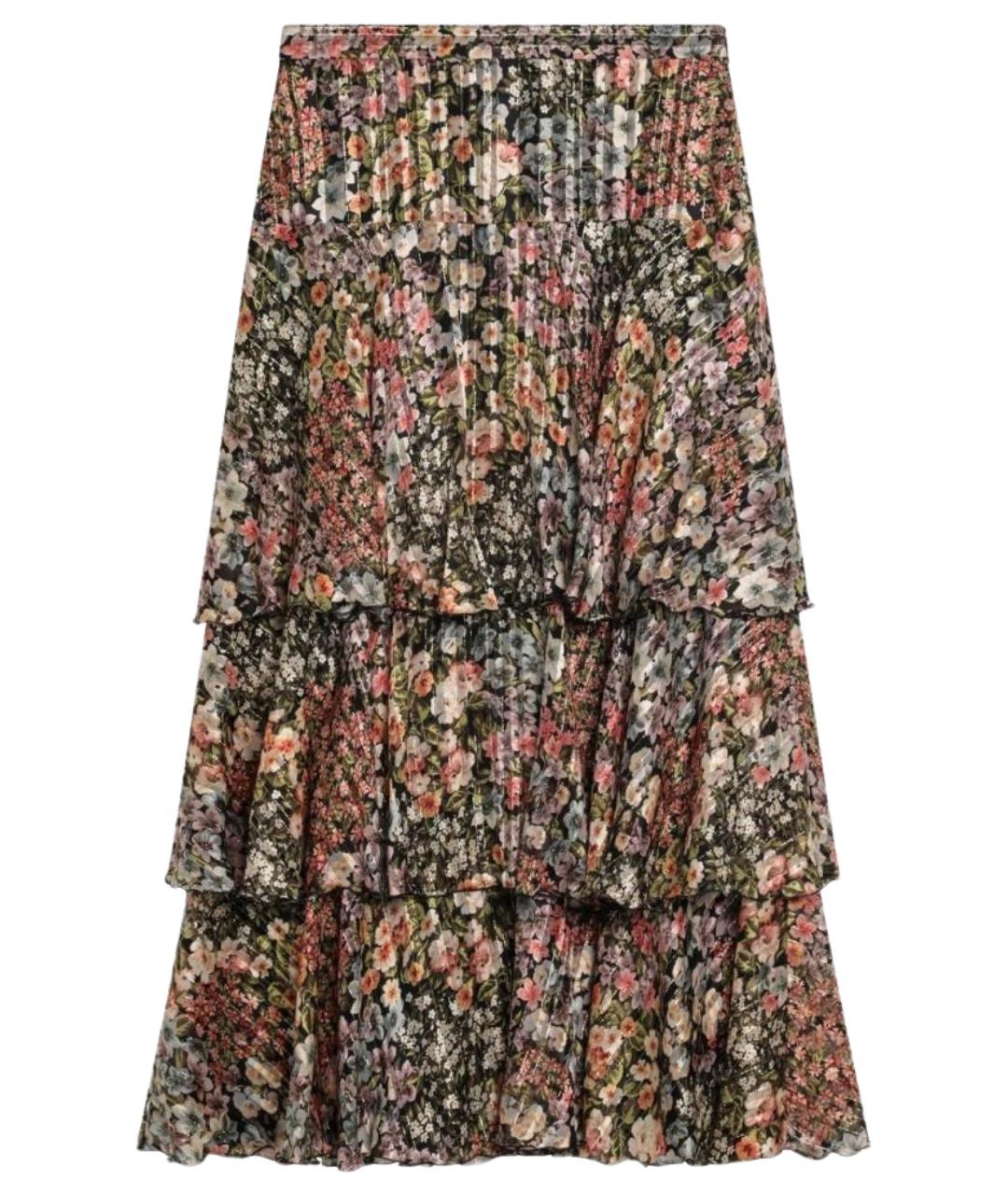 VALENTINO Мульти шелковая юбка миди, фото 1
