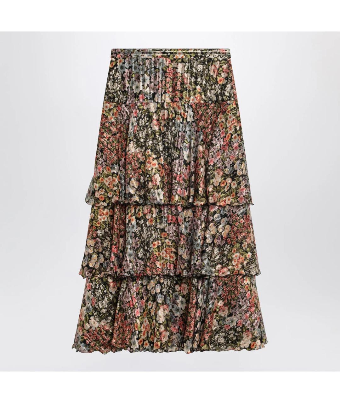 VALENTINO Мульти шелковая юбка миди, фото 2
