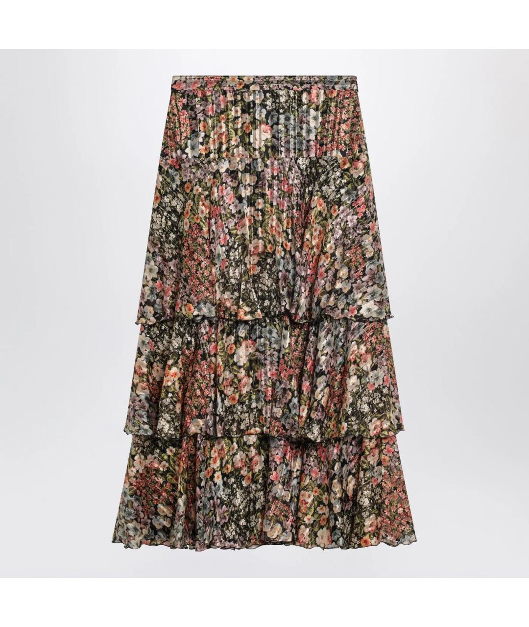 VALENTINO Мульти шелковая юбка миди, фото 3
