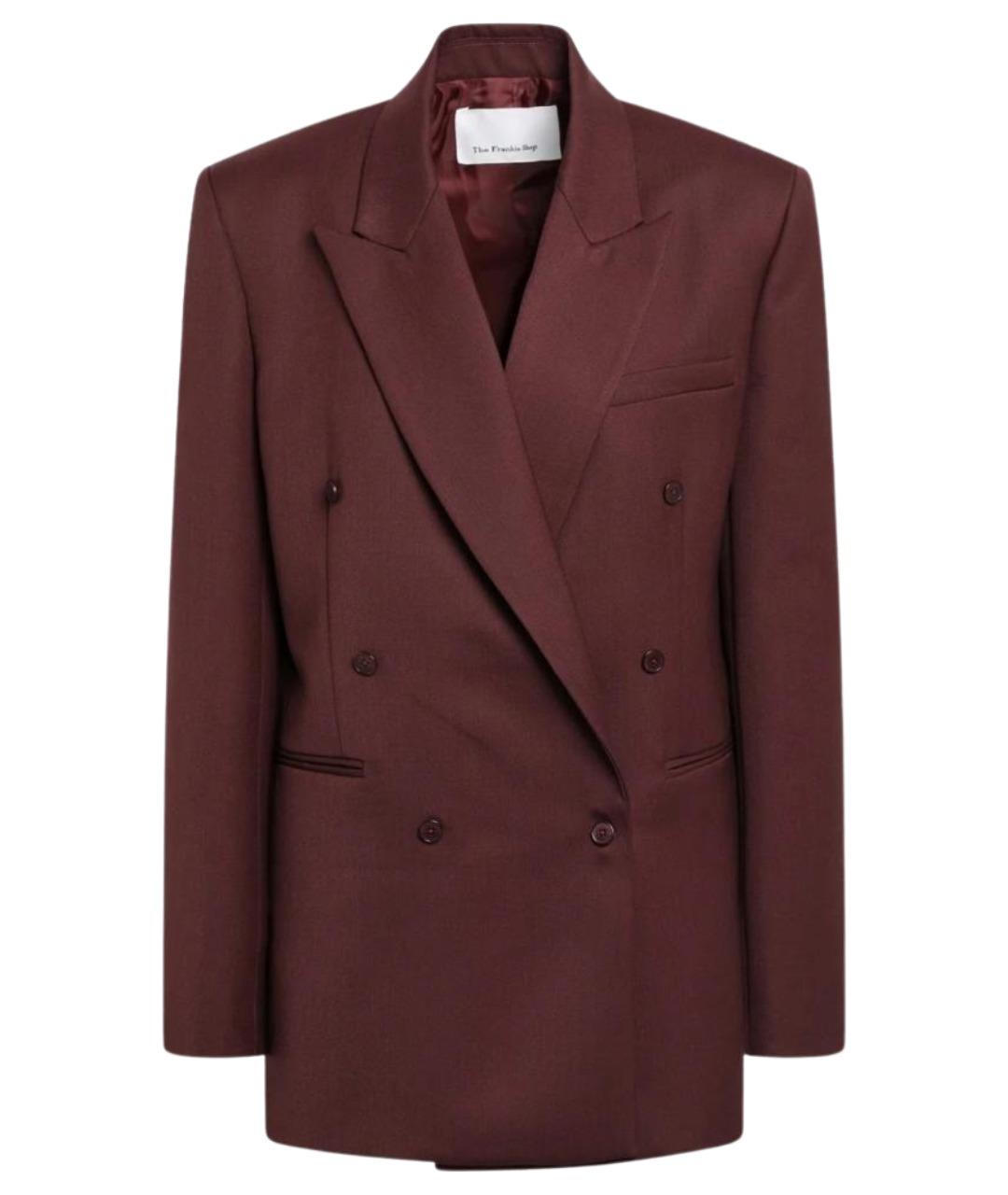 THE FRANKIE SHOP Бордовый шерстяной жакет/пиджак, фото 1