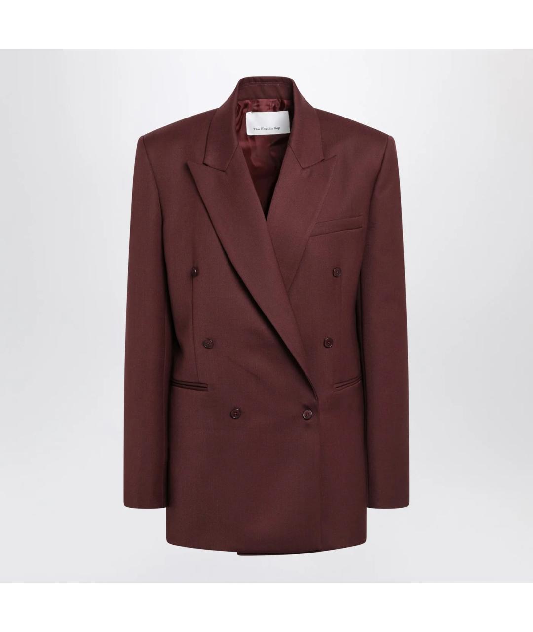THE FRANKIE SHOP Бордовый шерстяной жакет/пиджак, фото 3
