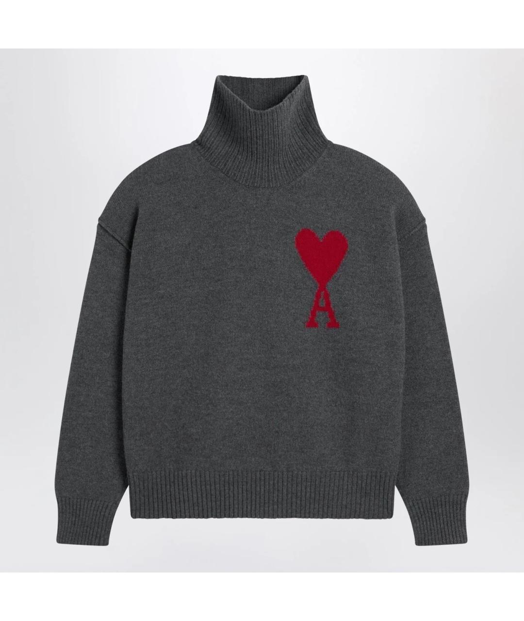 Ami Paris Антрацитовый шерстяной джемпер / свитер, фото 3