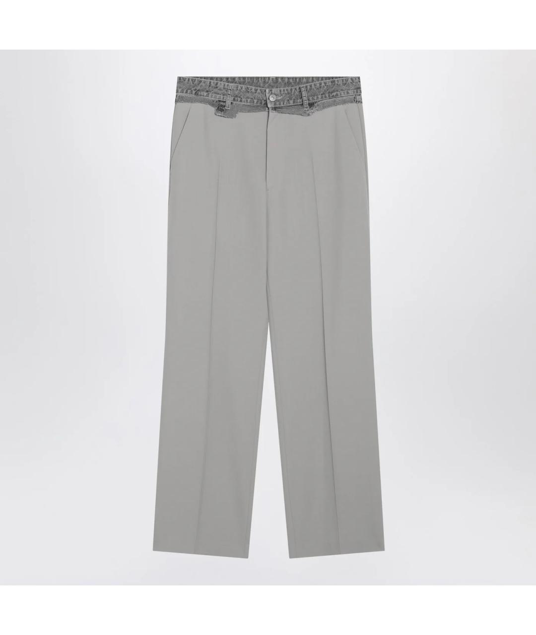 MM6 MAISON MARGIELA Серые полиэстеровые повседневные брюки, фото 3