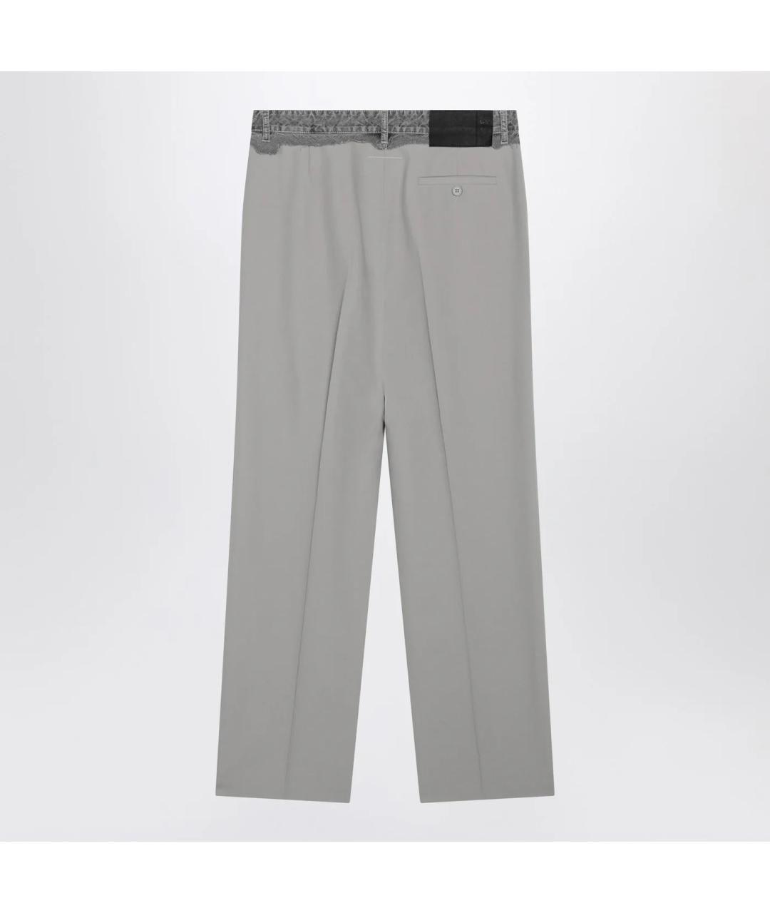 MM6 MAISON MARGIELA Серые полиэстеровые повседневные брюки, фото 2