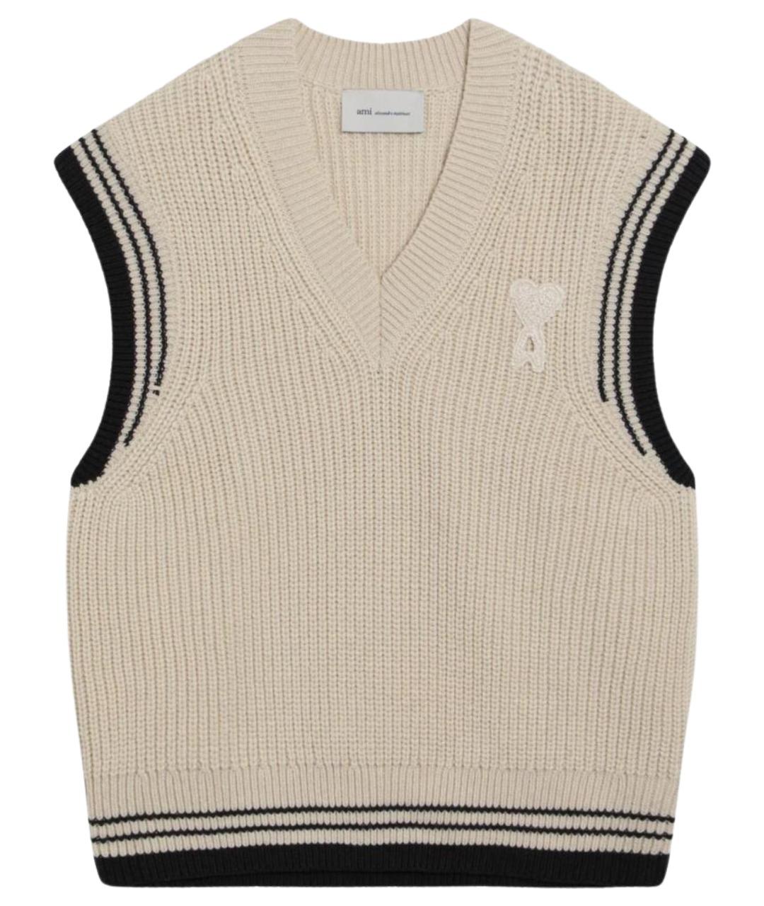 Ami Paris Бежевая шерстяная жилетка, фото 1