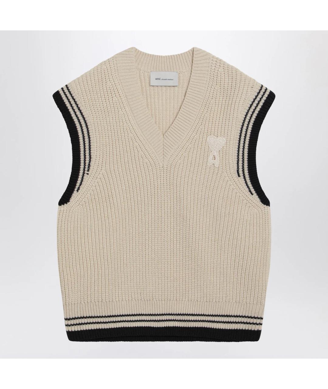 Ami Paris Бежевая шерстяная жилетка, фото 3