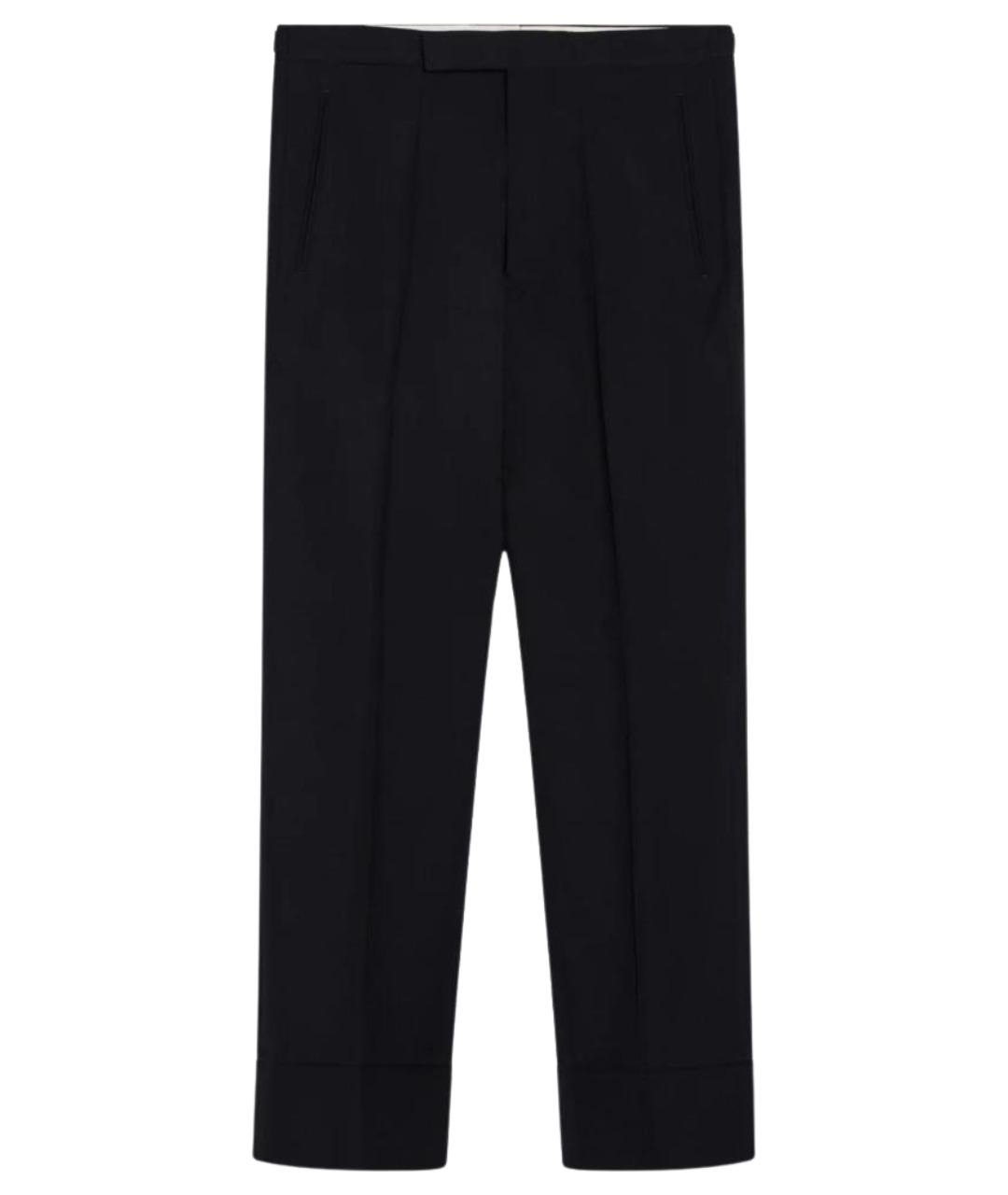 PRADA Темно-синие шерстяные классические брюки, фото 1