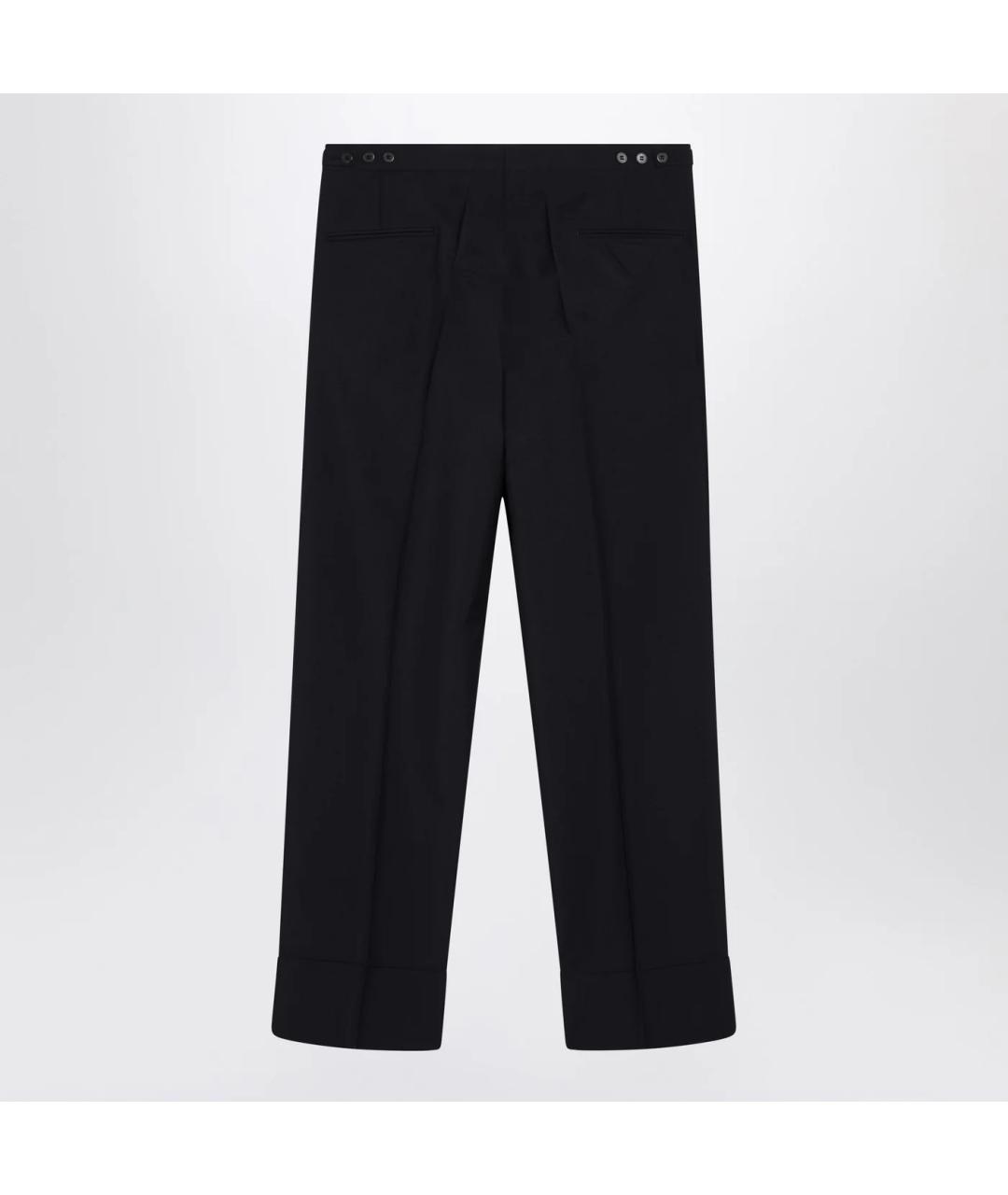 PRADA Темно-синие шерстяные классические брюки, фото 2