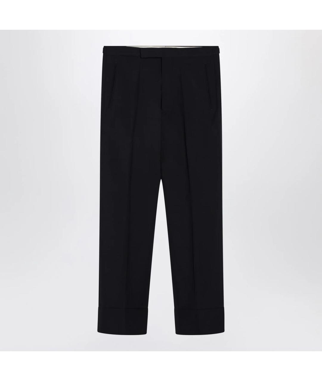 PRADA Темно-синие шерстяные классические брюки, фото 3