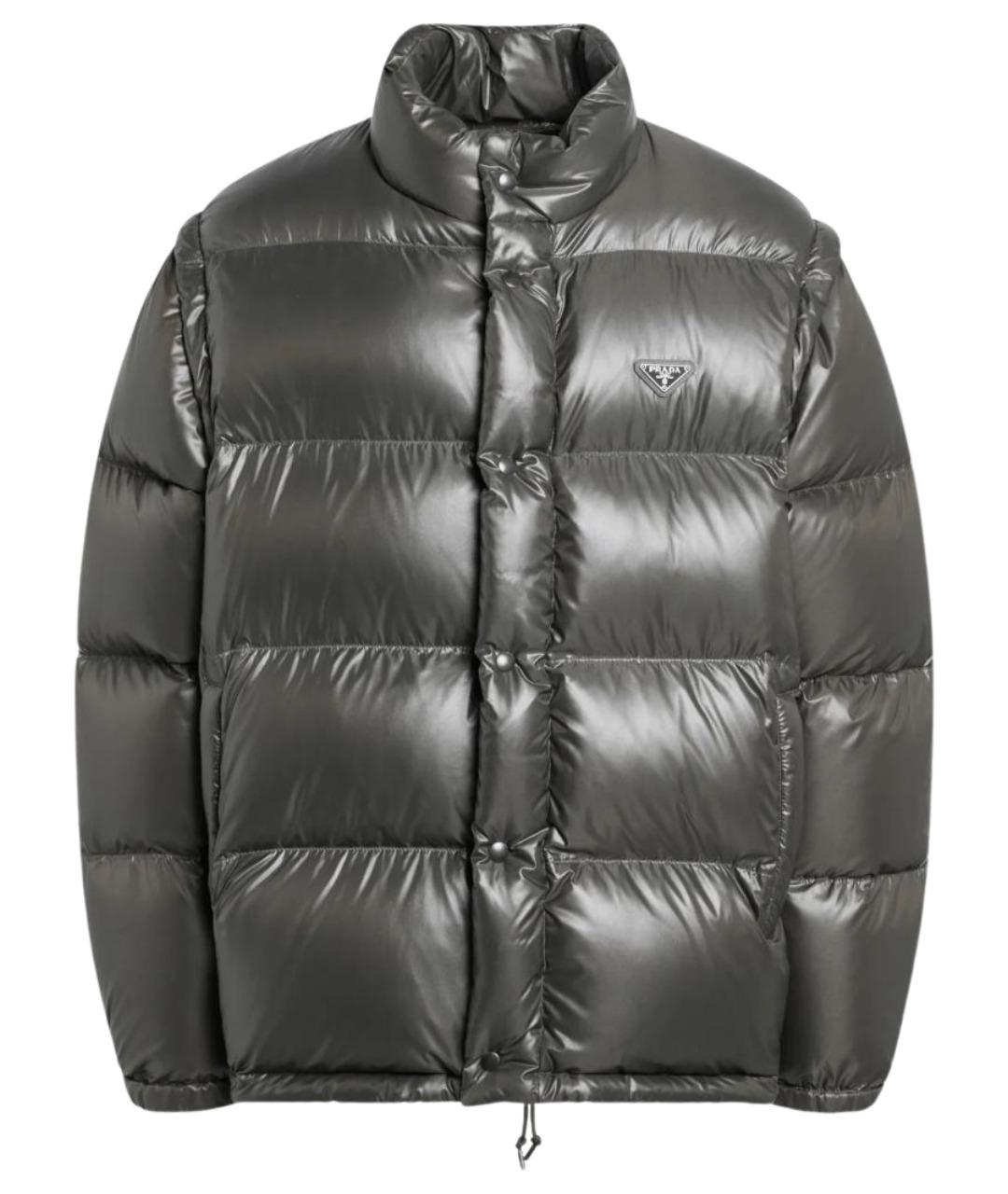 PRADA Зеленый полиамидовый пуховик, фото 1