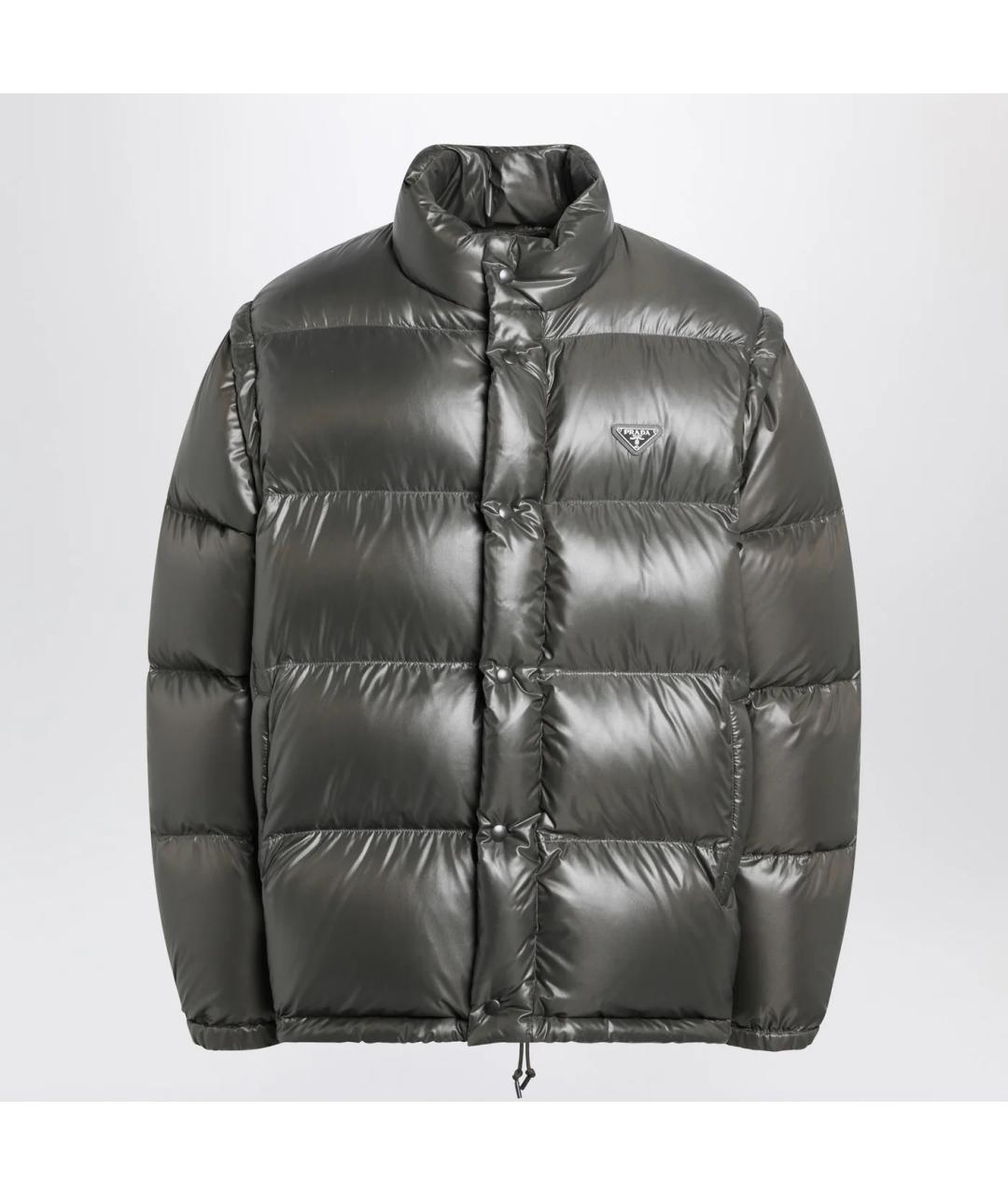 PRADA Зеленый полиамидовый пуховик, фото 3