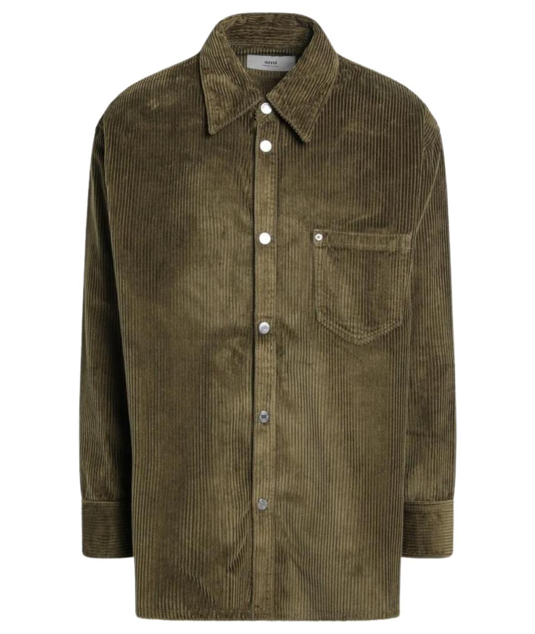 Ami Paris Коричневая хлопковая кэжуал рубашка, фото 1