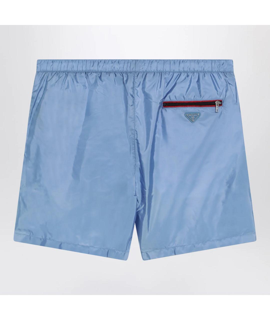 PRADA Голубые полиамидовые шорты, фото 2