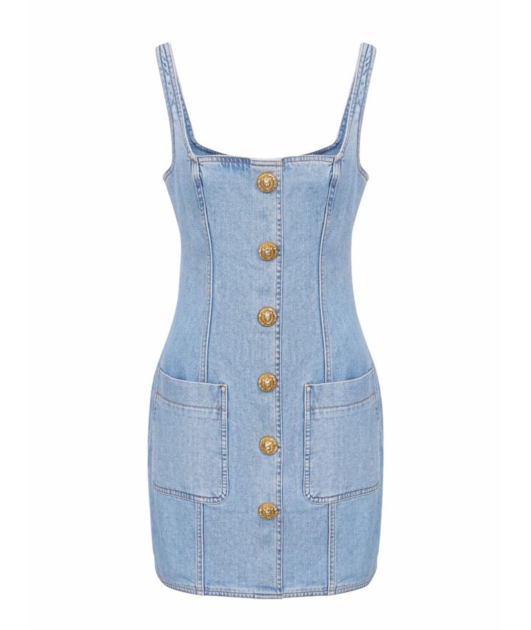 BALMAIN Голубое деним повседневное платье, фото 1