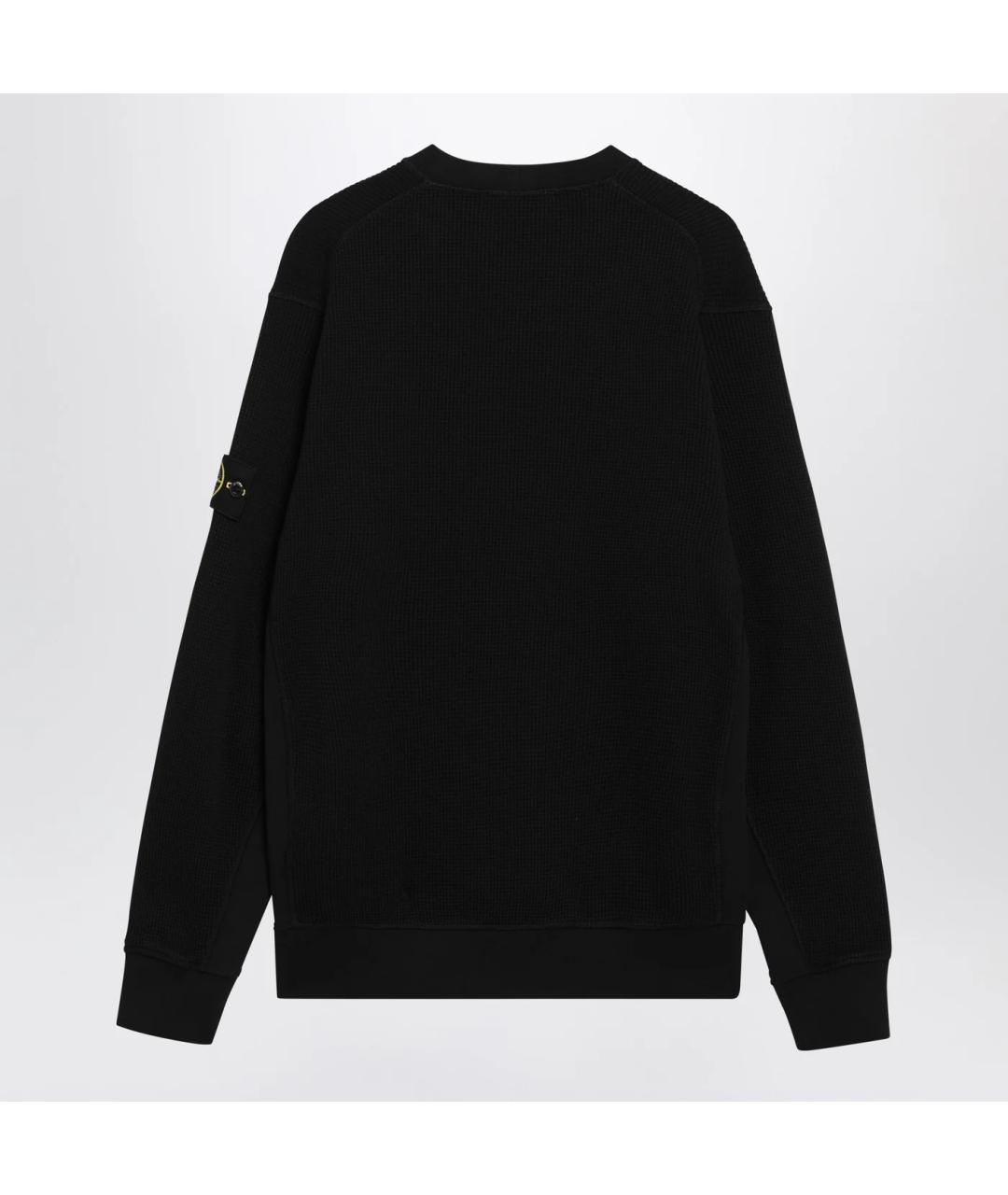 STONE ISLAND Черный хлопковый джемпер / свитер, фото 2