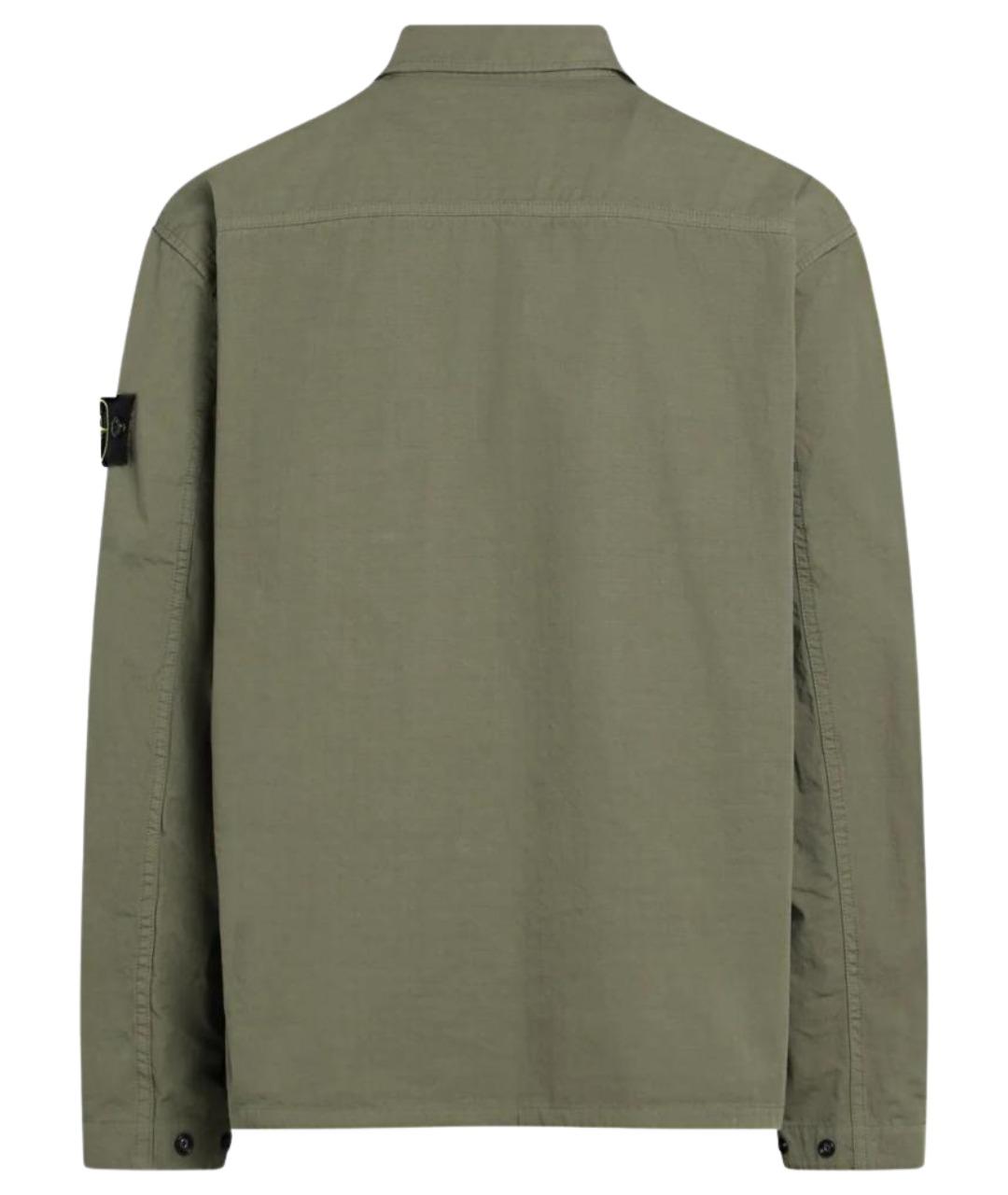 STONE ISLAND Зеленая хлопковая куртка, фото 2