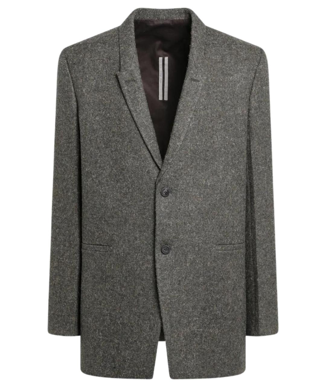 RICK OWENS Серый шерстяной пиджак, фото 1