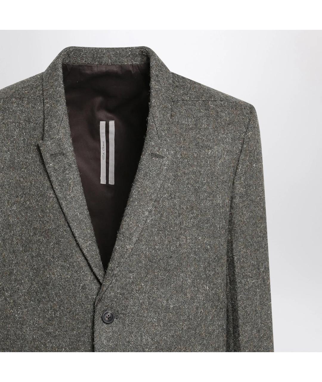 RICK OWENS Серый шерстяной пиджак, фото 2