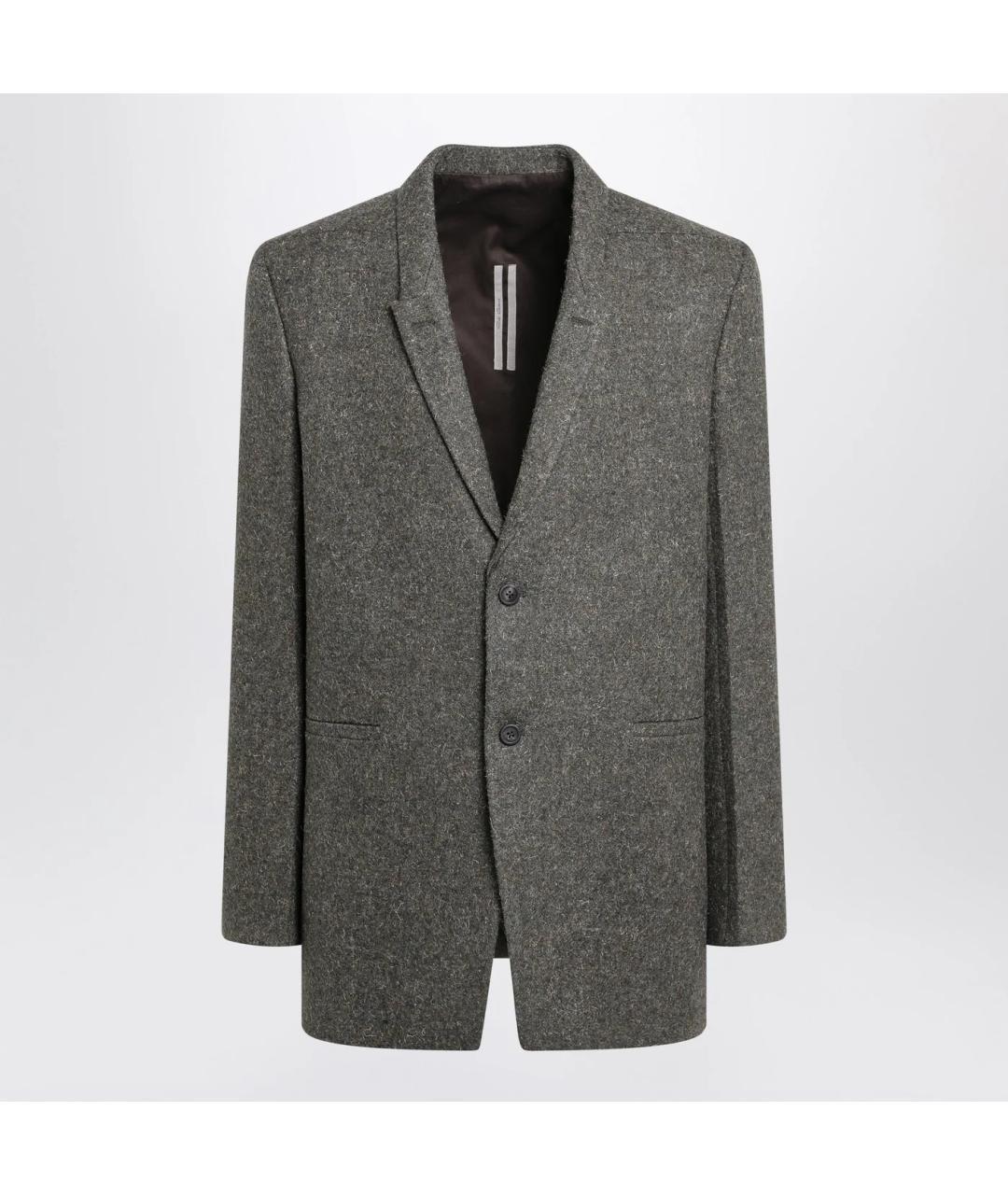 RICK OWENS Серый шерстяной пиджак, фото 3